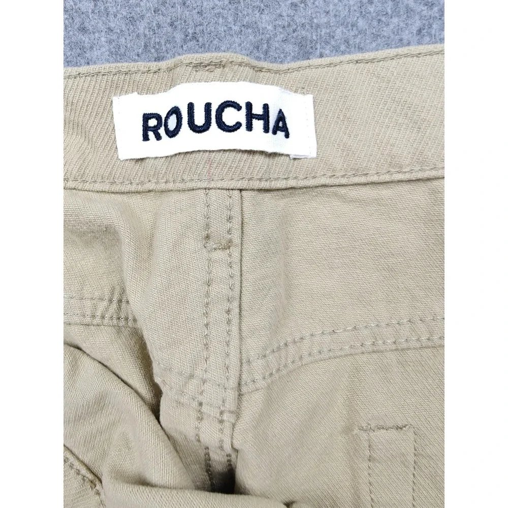 Roucha Pants Mens 42x29 Beige Wide Leg‎ Pleated Khaki Denim Relaxed Fit Casual